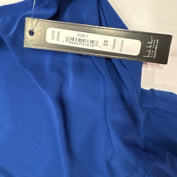 Nicole Miller Elegant Blue Sleeveless Dress Size 2 X NWT - Picture 7 of 10